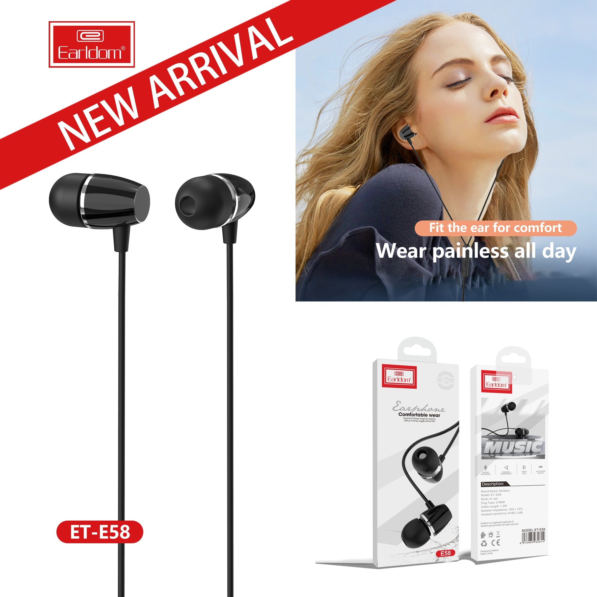 ET-E57 Handsfree aux Earphone