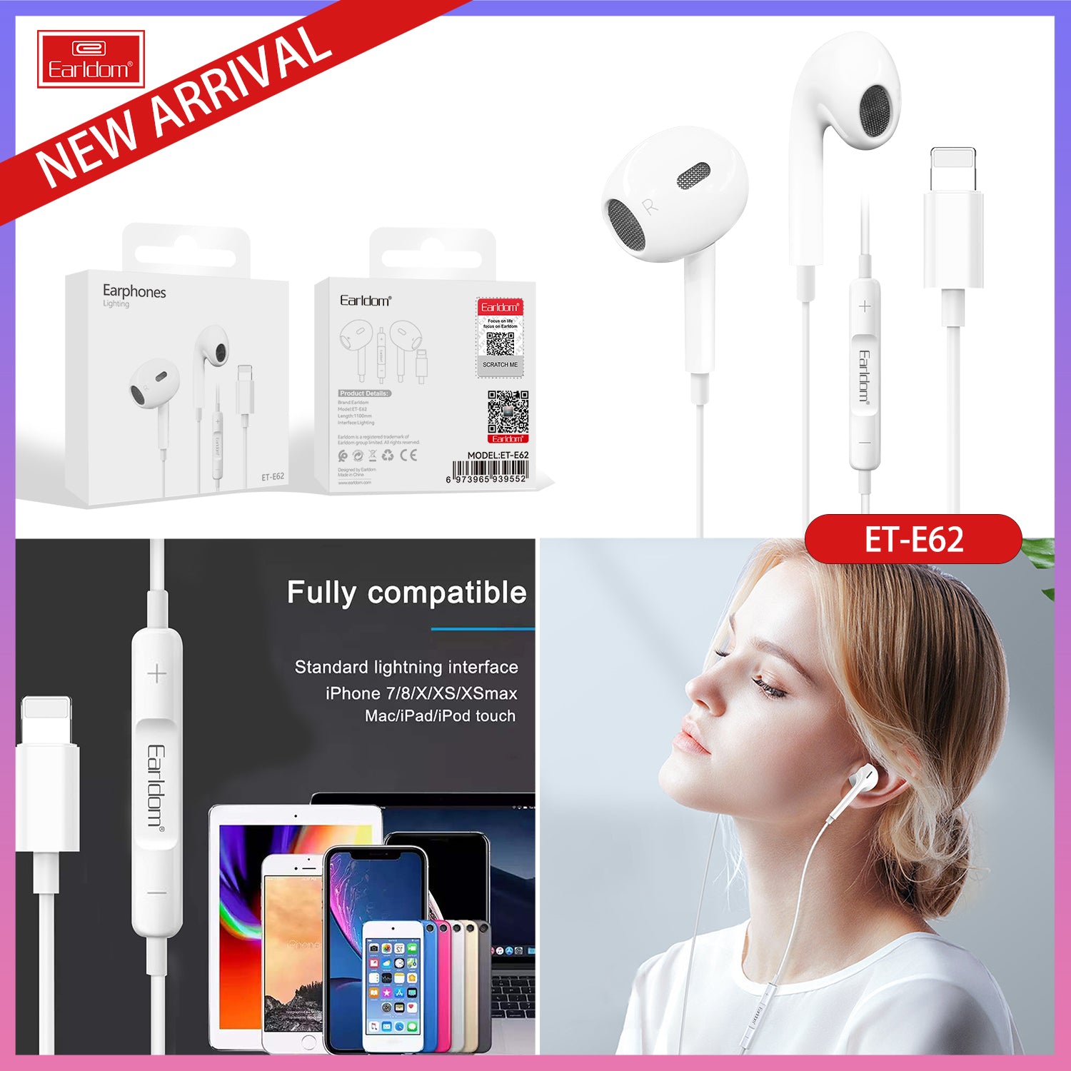 Earldom E62 handsfree High quality for iPhone ipad
