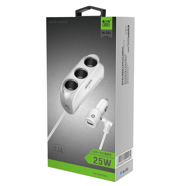 Aoleaky three-hole cigarette charger car mobile phone charger car charge