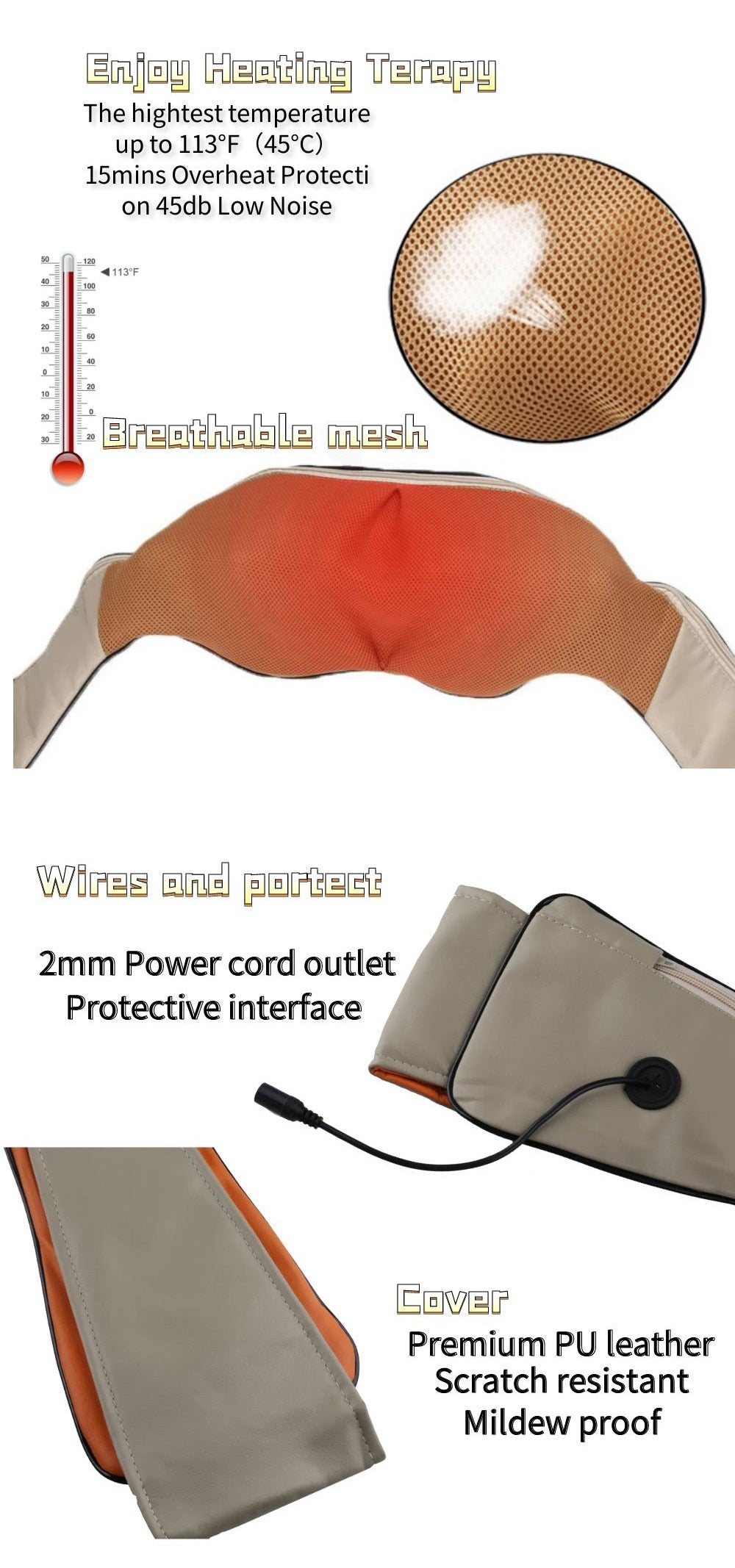 TEQ Shoulder And Neck Massager With Shiatu Kneading Massage