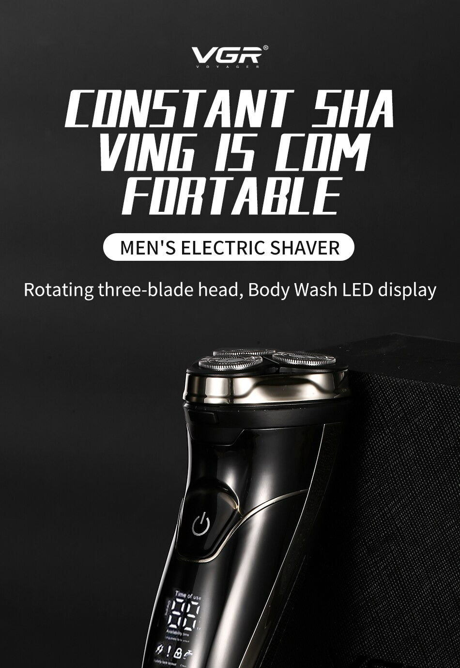 VGR Electric Shaver Professional 3 In1 3-Head Floating Shaving