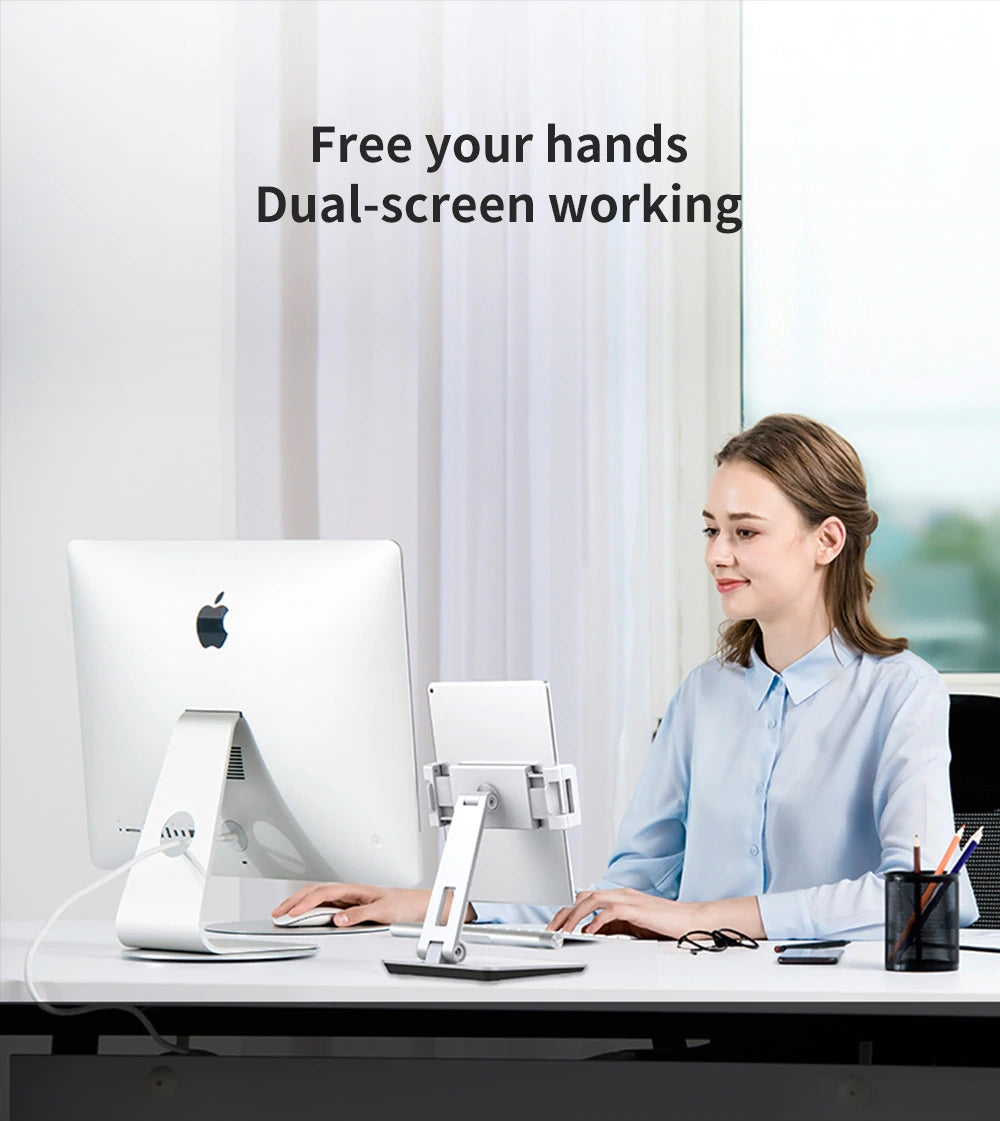 Tablet Stand Holder Adjustable Foldable Aluminum Solid Tablets Stands 7-13 Tablets Phone, iPad