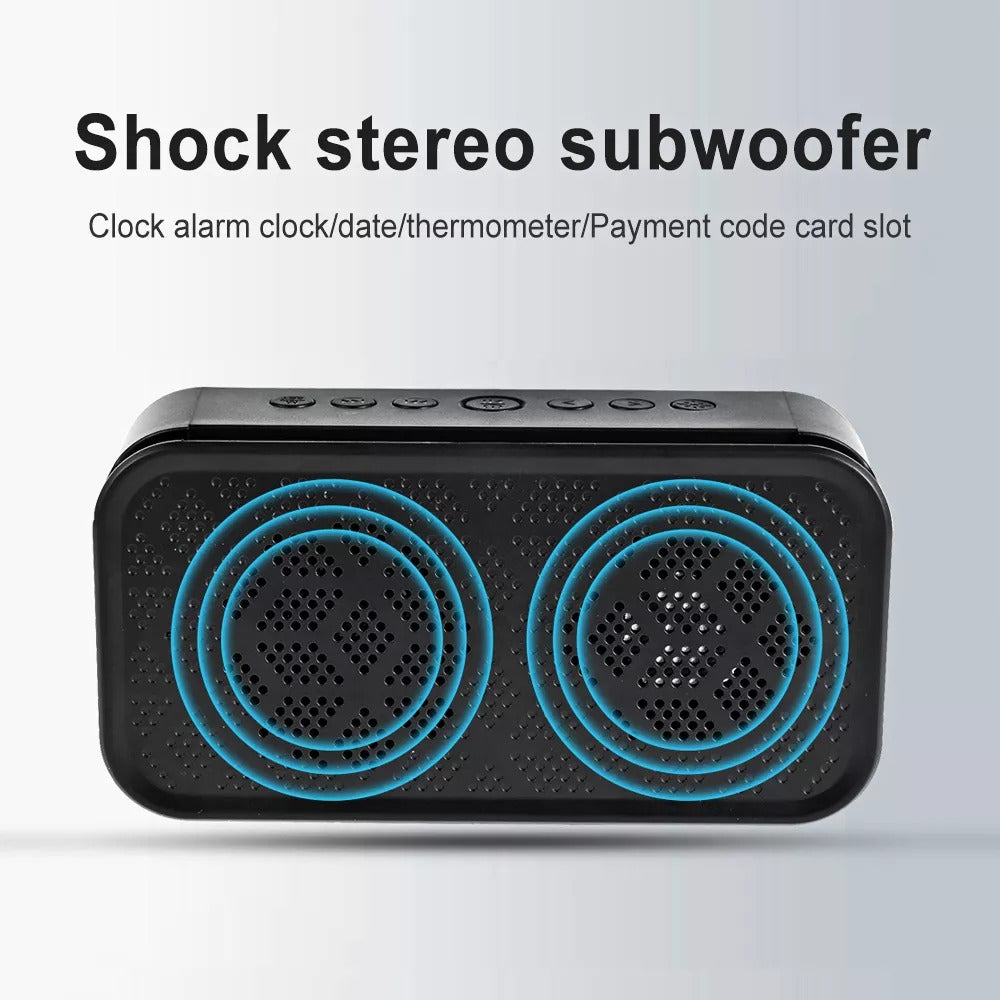 iTEQ Bluetooth Alarm Clock Mirror Card With Day Display Portable Loudspeaker Speaker