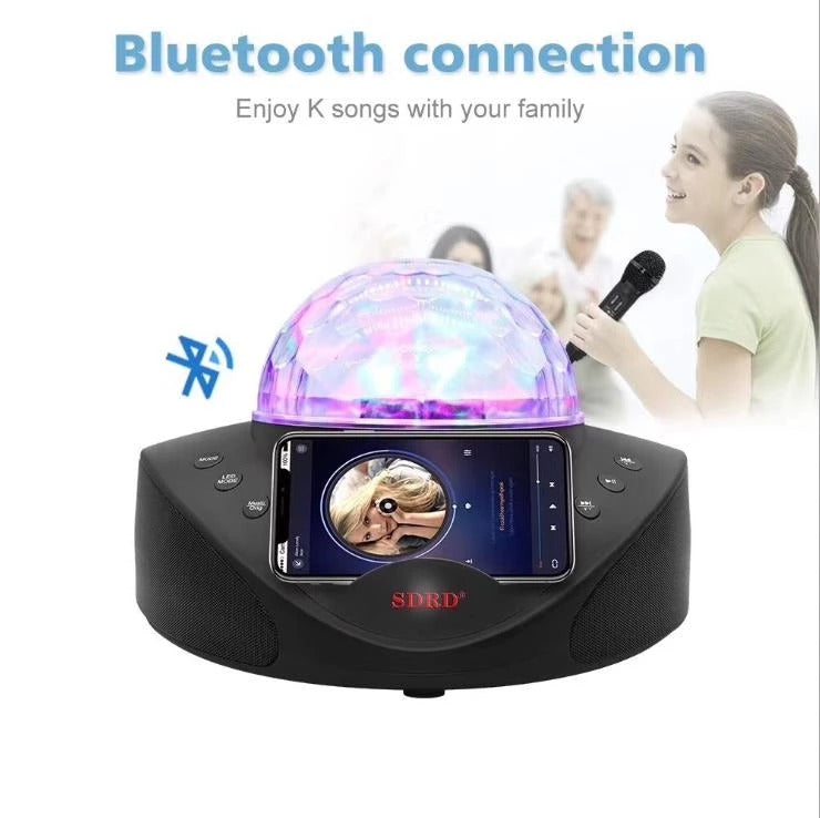 SDRD SD-308 2 in 1 Family KTV Portable Wireless Dual Microphone Bluetooth Speaker