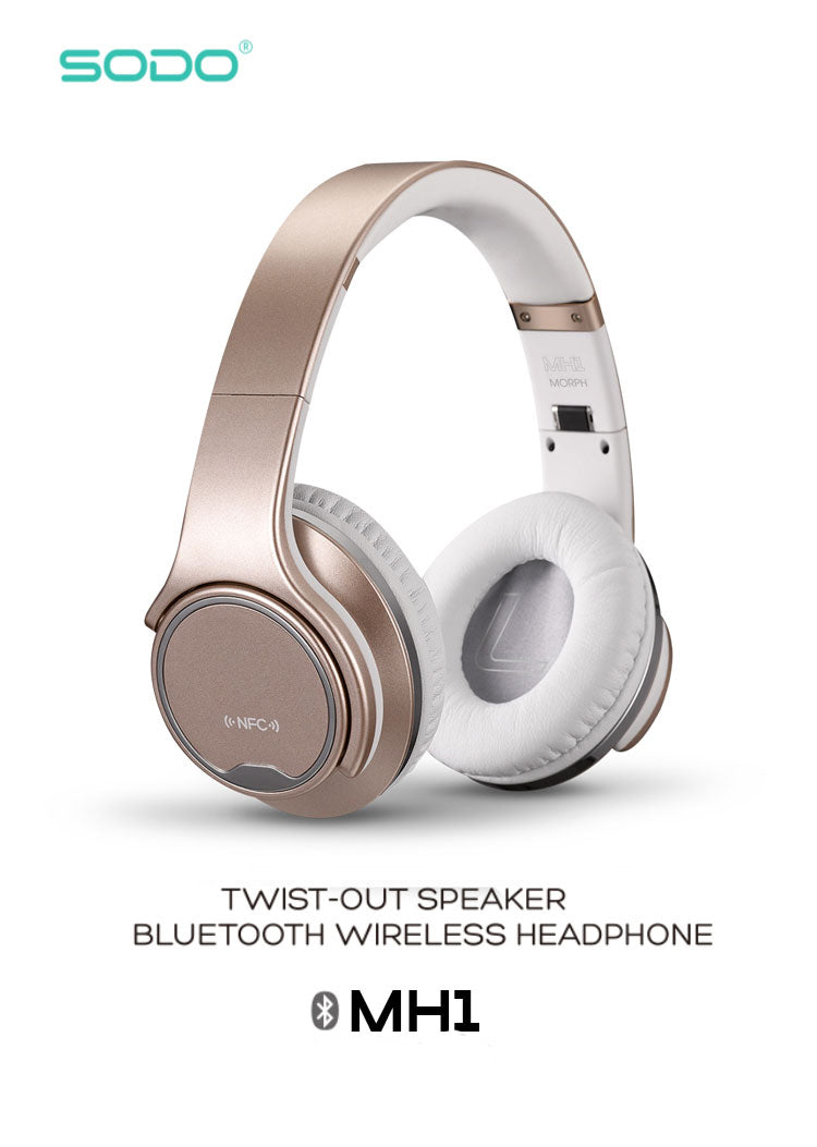 SODO MH1 NFC 2in1 Twist-out Bluetooth Speaker Headphone Wireless Headset with Microphone