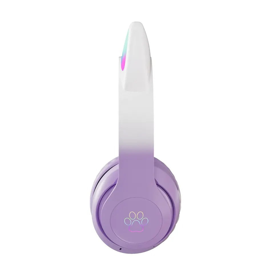 Pro Cute Cat Ear Bluetooth Wireless Headphones Glowing LED RGB Flash Light