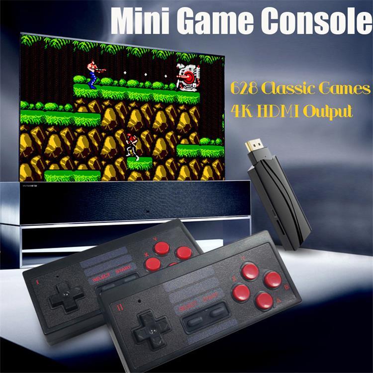 USB Wireless Handheld TV Video Game Console Build in 628 Classic Games Mini Dual Gamepad 1080 Output 2.4G Wireless Controller