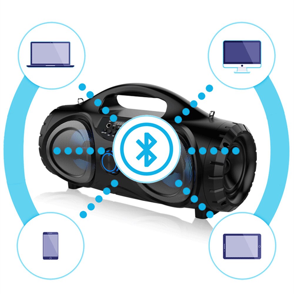 ITEQ Portable  FM Subwoofer Bluetooth Wireless Speakers PC Stereo Loudspeaker Support Karaoke AUX USB TF