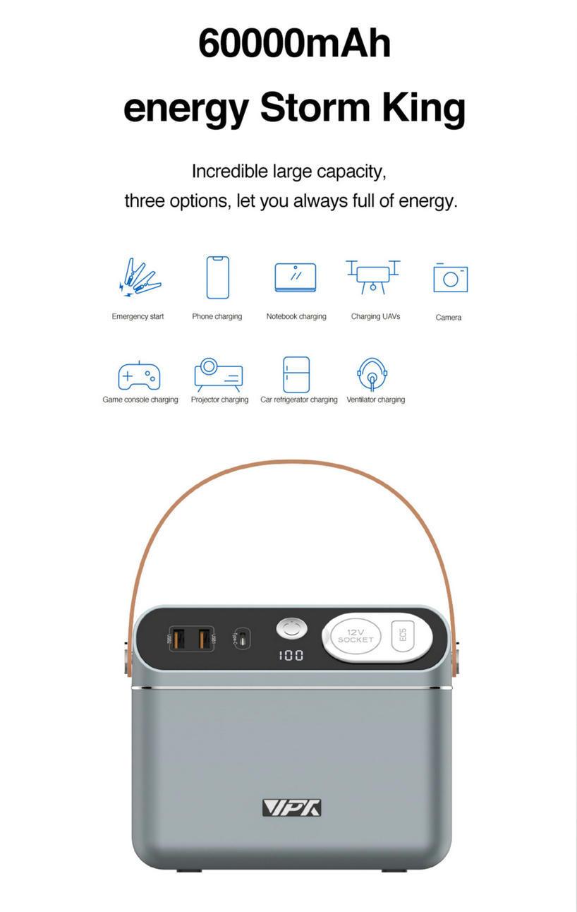 TEQ 60000mAh Car Jump Starter 60W PD Power Bank Charge Laptop PC iPhone iPAD Drone Camera MacBook