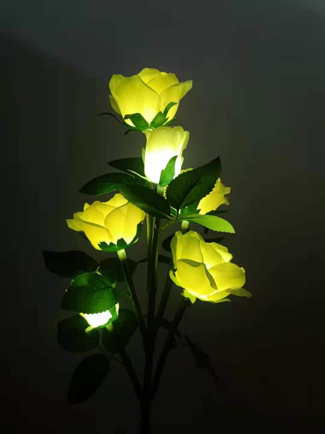 Solar Powered Rose Light Flower Lights Lamp Pink Rose