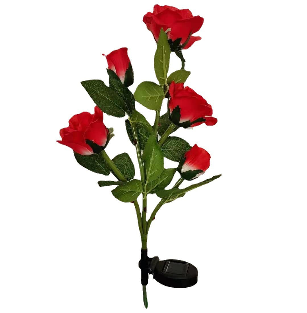 Solar Rose Light Flower Lights Lamp Red Rose