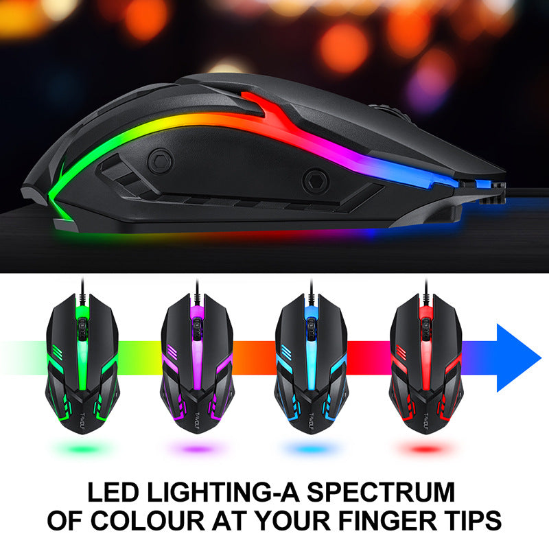 T-Worth Gaming Headphone LED Keyboard Mouse Mousepad  4 in 1 Combo Gaming Pack