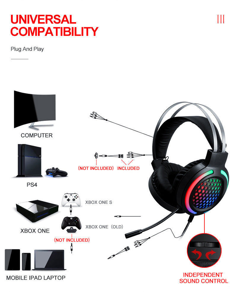 T-Wolf  Gaming Devices Set 104 Keys LED Backlit Gaming Keyboard  Mouse  Gaming Headset  Mouse Pad 4 in 1Combo