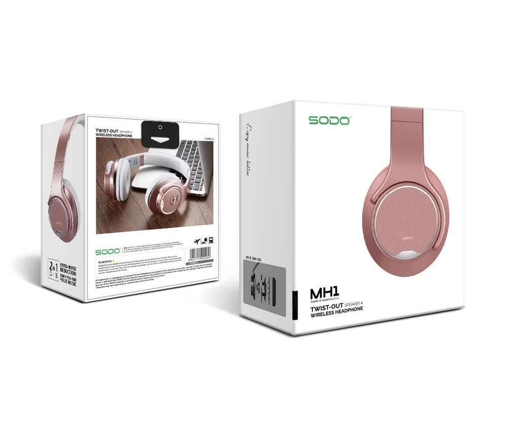 SODO MH1 NFC 2in1 Twist-out Bluetooth Speaker Headphone Wireless Headset with Microphone
