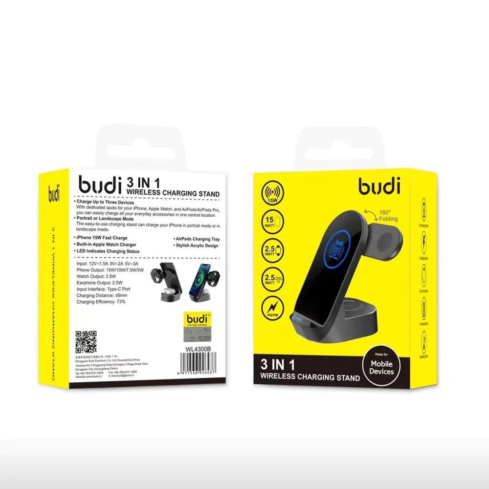 Budi 3 Device 15W Wireless Charging Stand