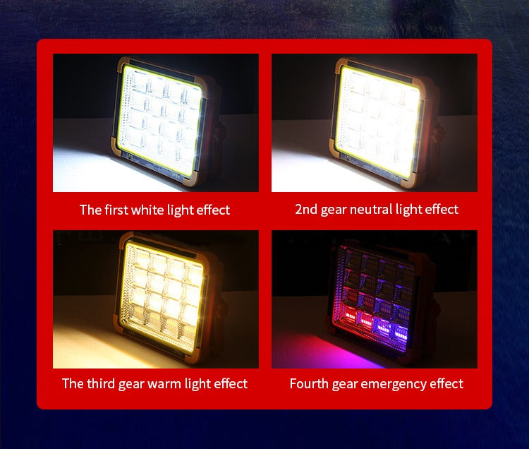 uper bright 160LED Solar Work Light USB Rechargeable IP66 Camping Lantern Magnet Car Repair Floodlight Power Bank Construction