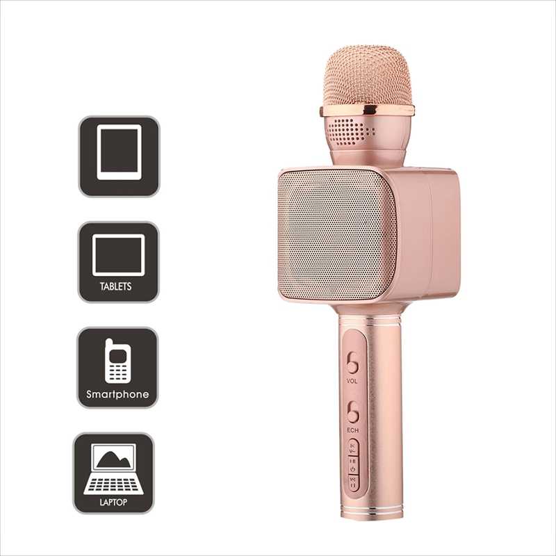 TEQ Microphone Speaker Bluetooth Karaoke For Phone Youtube TV + SD
