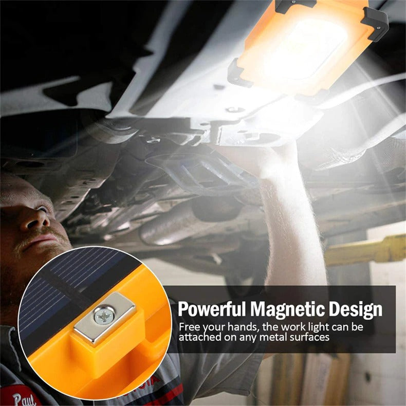 uper bright 160LED Solar Work Light USB Rechargeable IP66 Camping Lantern Magnet Car Repair Floodlight Power Bank Construction