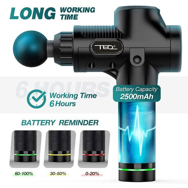 TEQ Powerful  Vibration Muscle Therapy Relax Massager Gun + Free Carry Case