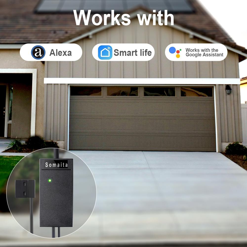 Tuya WIFI Smart Garage Door Controller Remote Control Voice Timing Controller