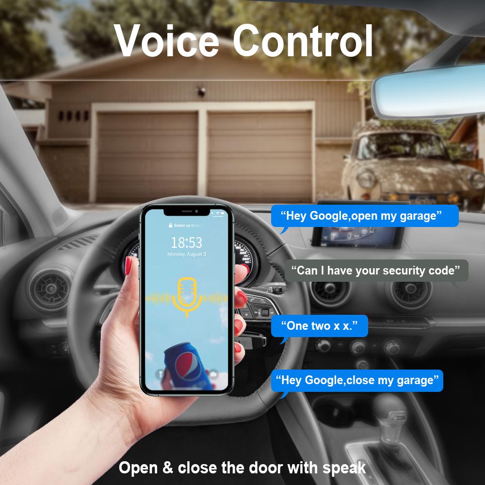 Tuya WIFI Smart Garage Door Controller Remote Control Voice Timing Controller