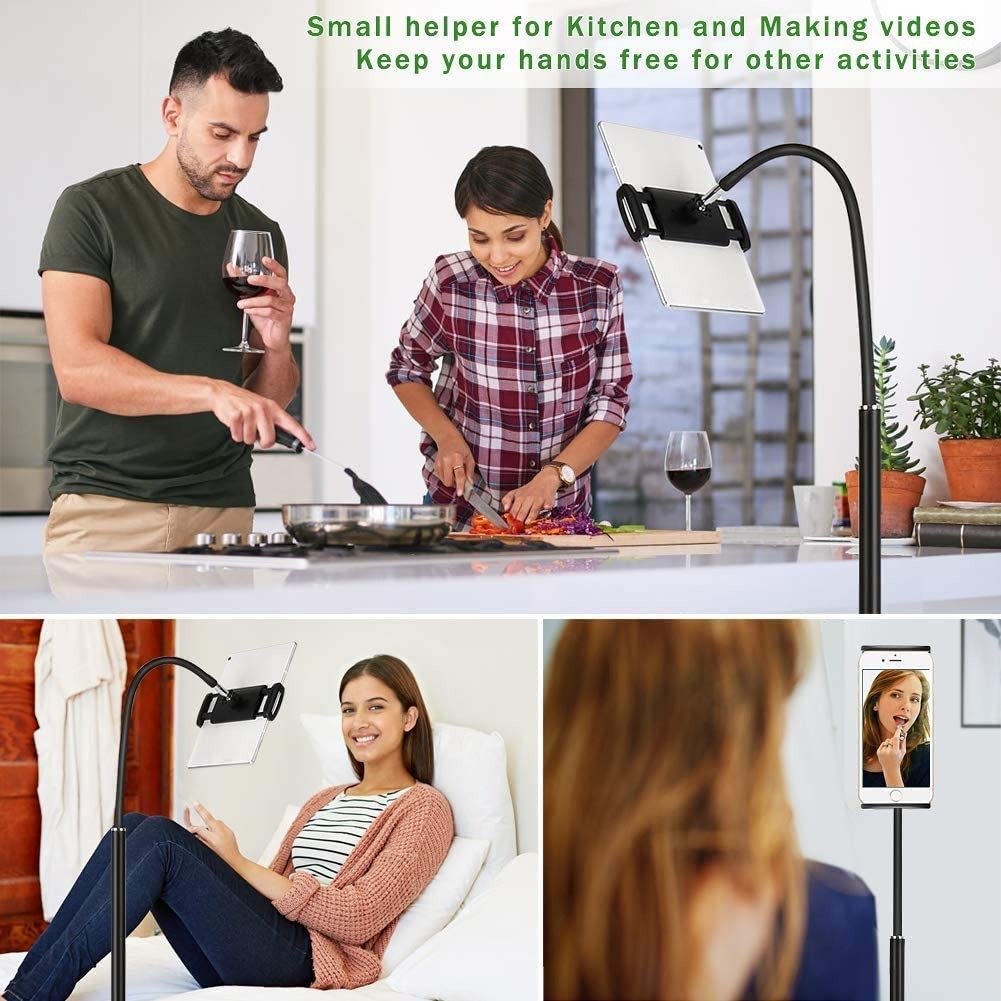 iTEQ Adjustable Iphone iPad Tablet Floor Stand Lazy Mount Holder Arm Bracket up to 9.7 inch ipad