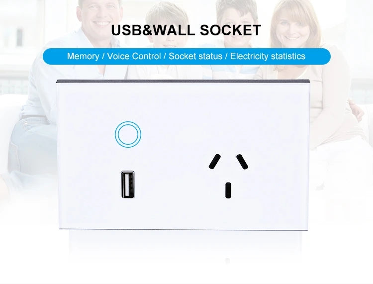 Tuya Aus Standard Smart Switch Electrical Socket Wifi USB Wall Socket
