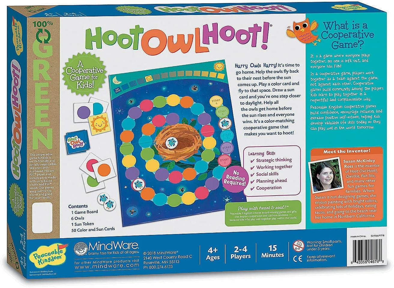 Board Game Hoot Owl Hoot Cards Game - Cooperative Matching Game for Kids
