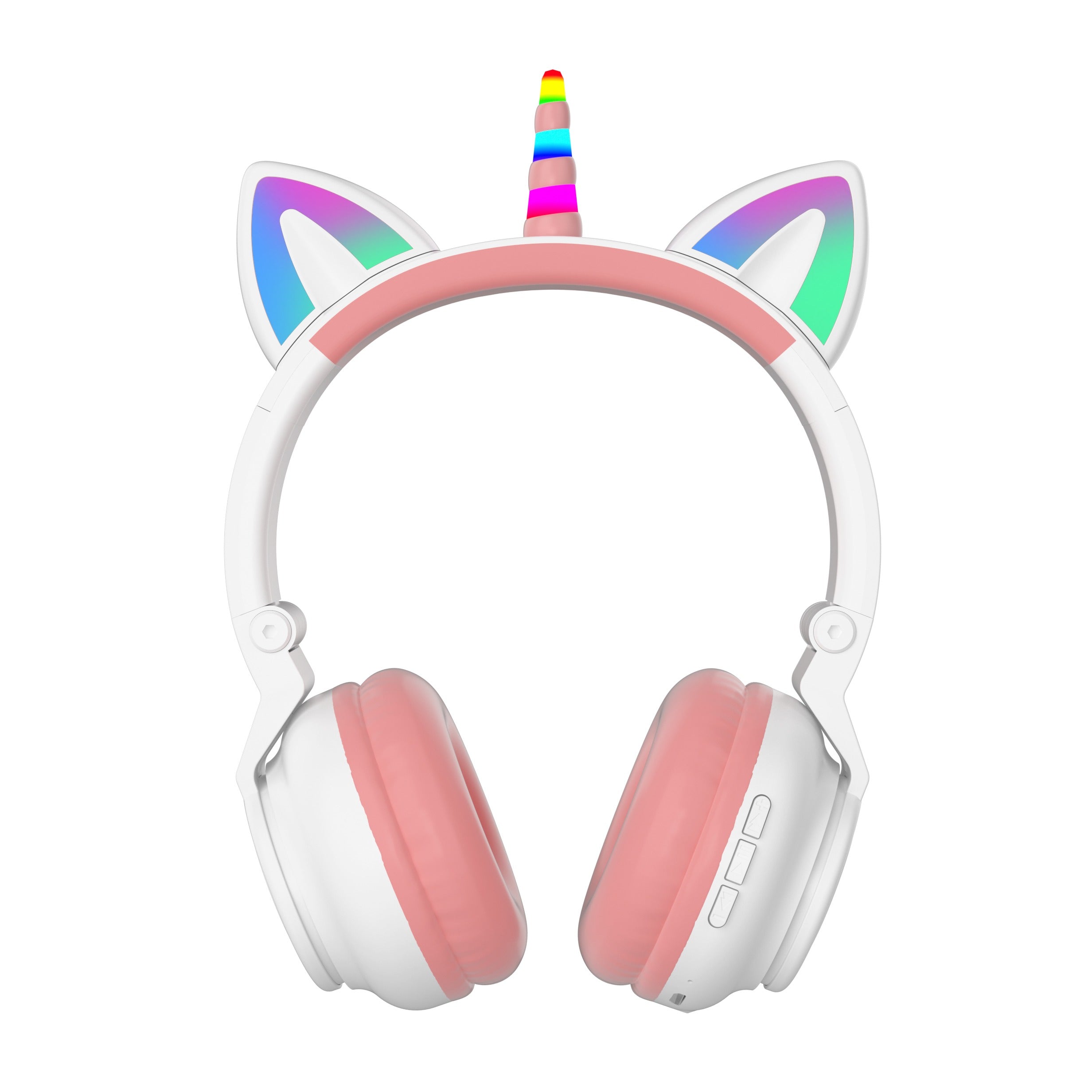 TEQ Cute Kids Headphones Pink Glowing LED Wireless Unicorn Headphone
