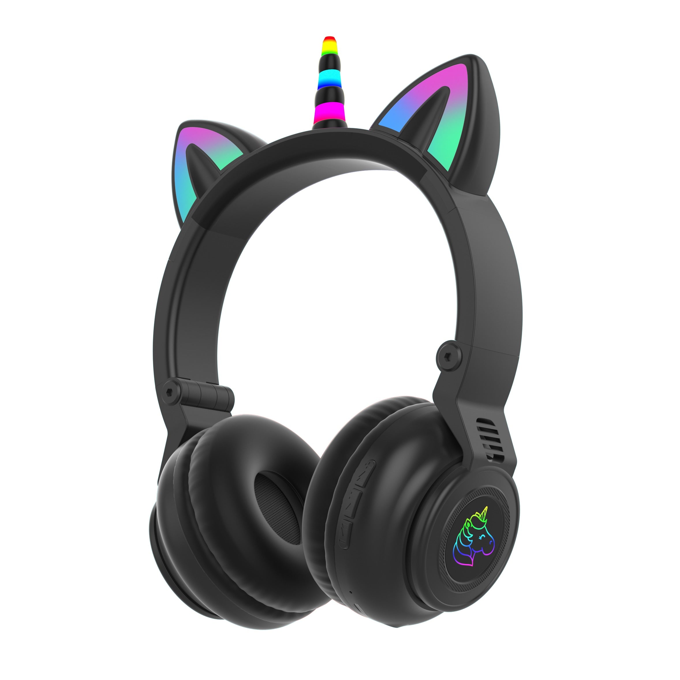 TEQ Cute Kids Headphones Pink Glowing LED Wireless Unicorn Headphone