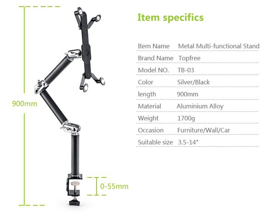 TEQ Super Heavy Duty Strong Car Table Bed iPad Holder