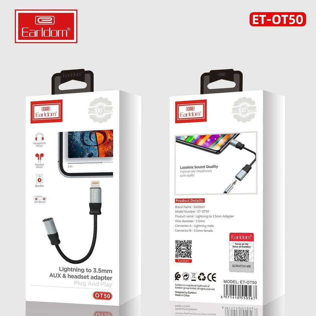 Earldom Lightning To 3.5mm Aux & Headset Adapter