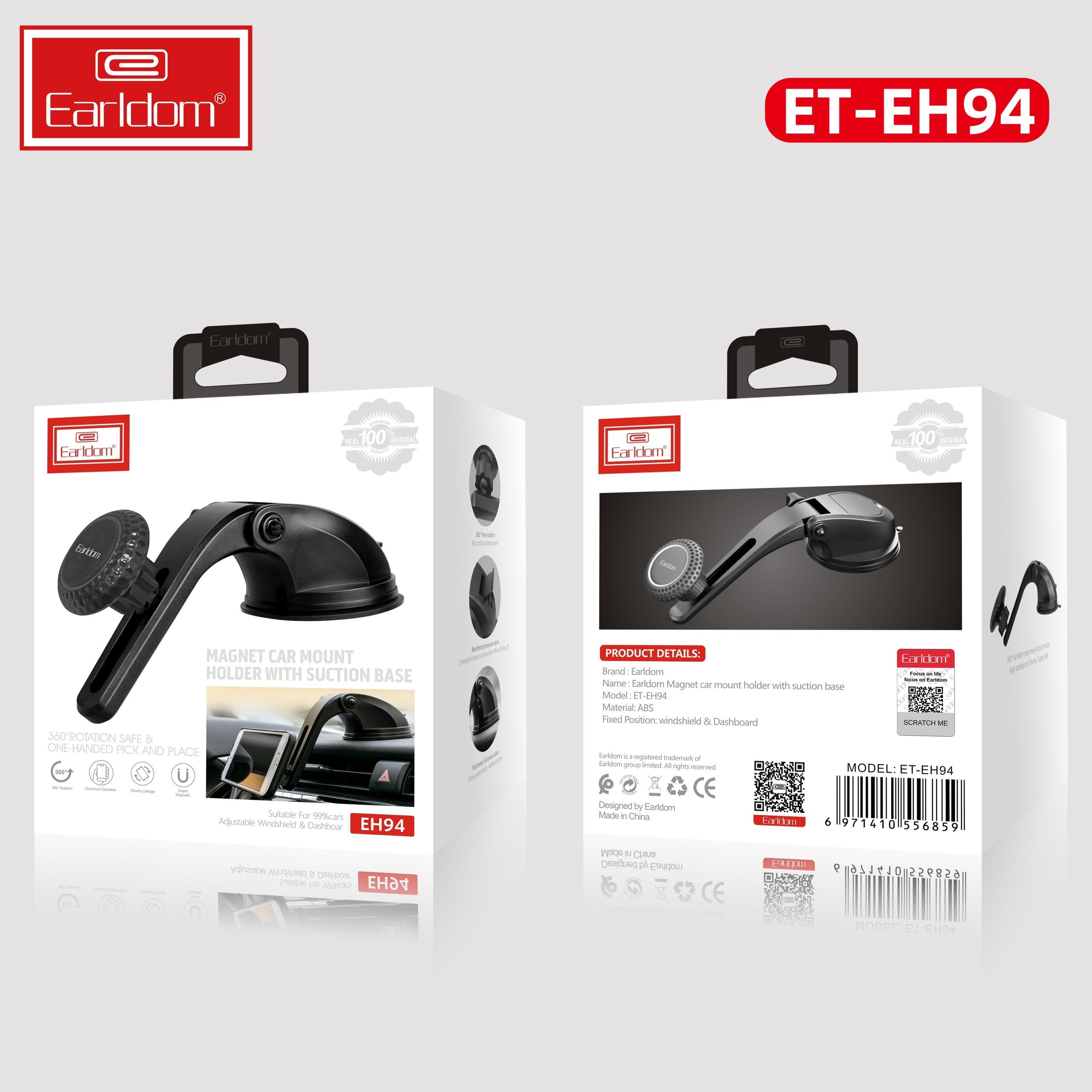 EARLDOM Adjustable Magnetic Car Phone Holder