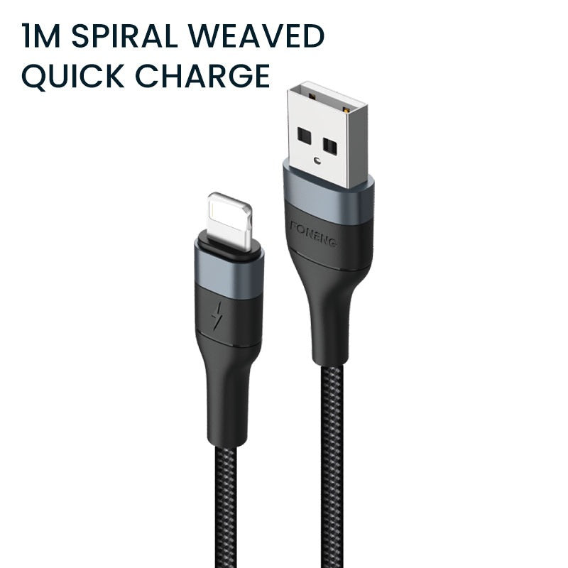 Foneng 3 IN 1 Spiral Weaved Quick Charge DADA Cable