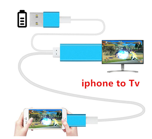 Plug & Play 2m 1080P Lightning to HDMI/HDTV AV TV Cable Adapter for iPhone iPad