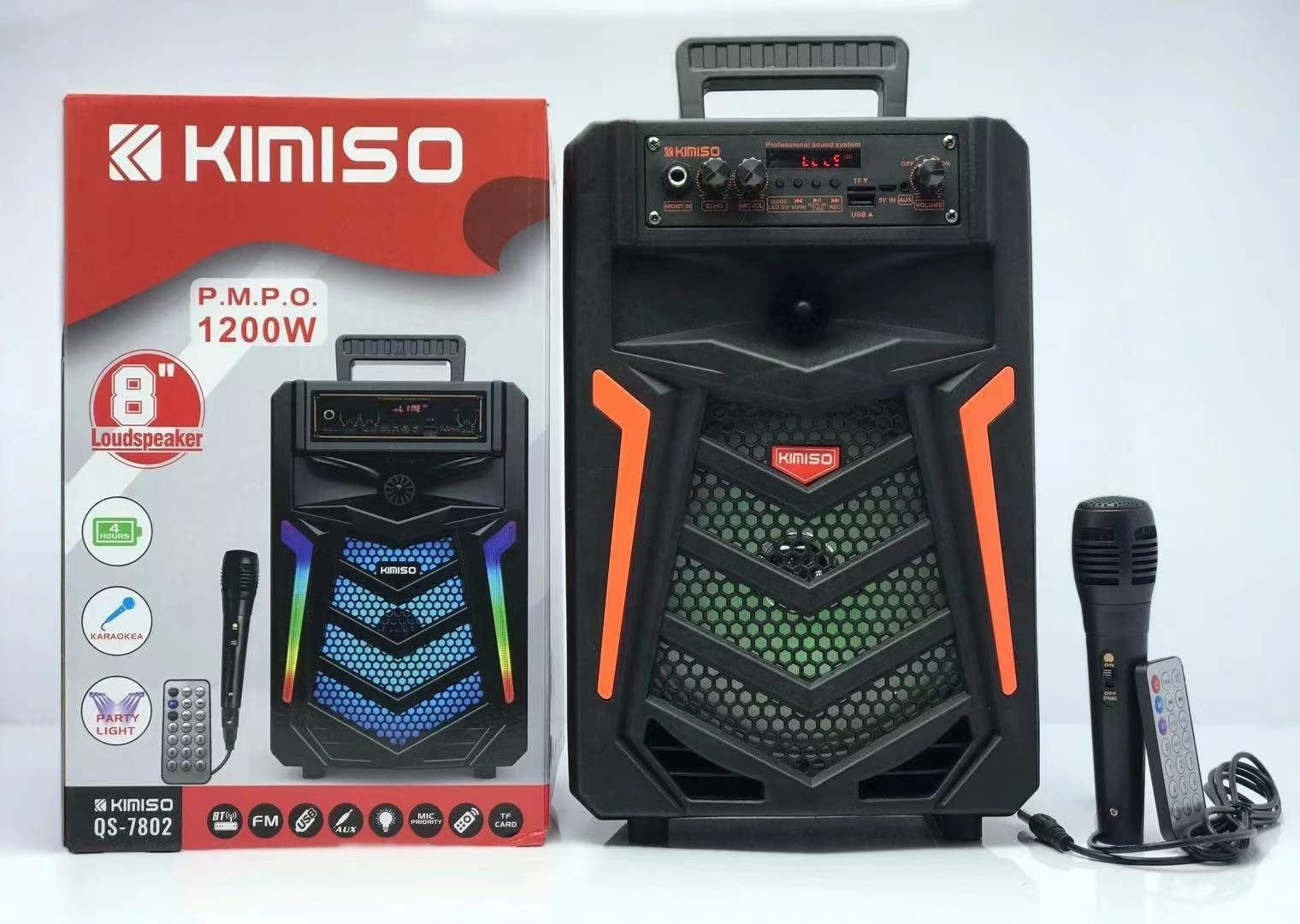 KIMISO  Good Quality 8 Inch Portable Big Speaker Loud Mobile Outdoor Portable Wireless Speaker