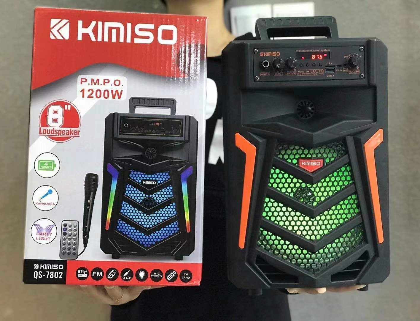 KIMISO  Good Quality 8 Inch Portable Big Speaker Loud Mobile Outdoor Portable Wireless Speaker