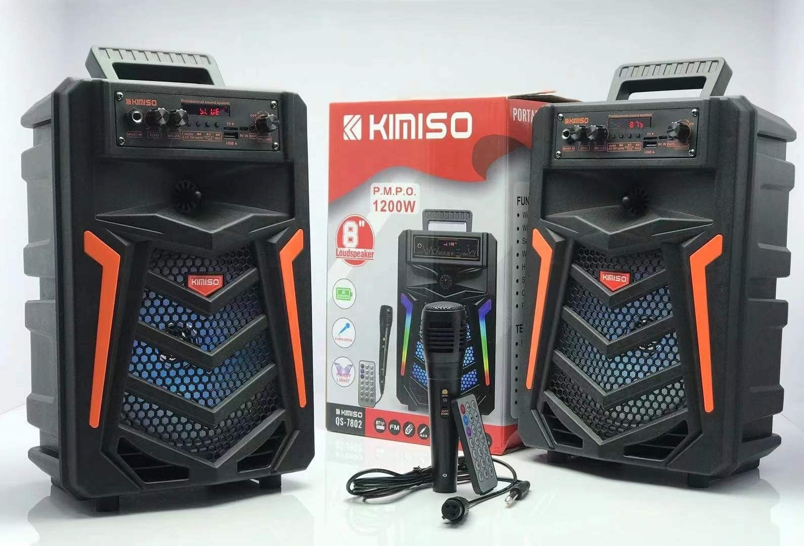 KIMISO  Good Quality 8 Inch Portable Big Speaker Loud Mobile Outdoor Portable Wireless Speaker