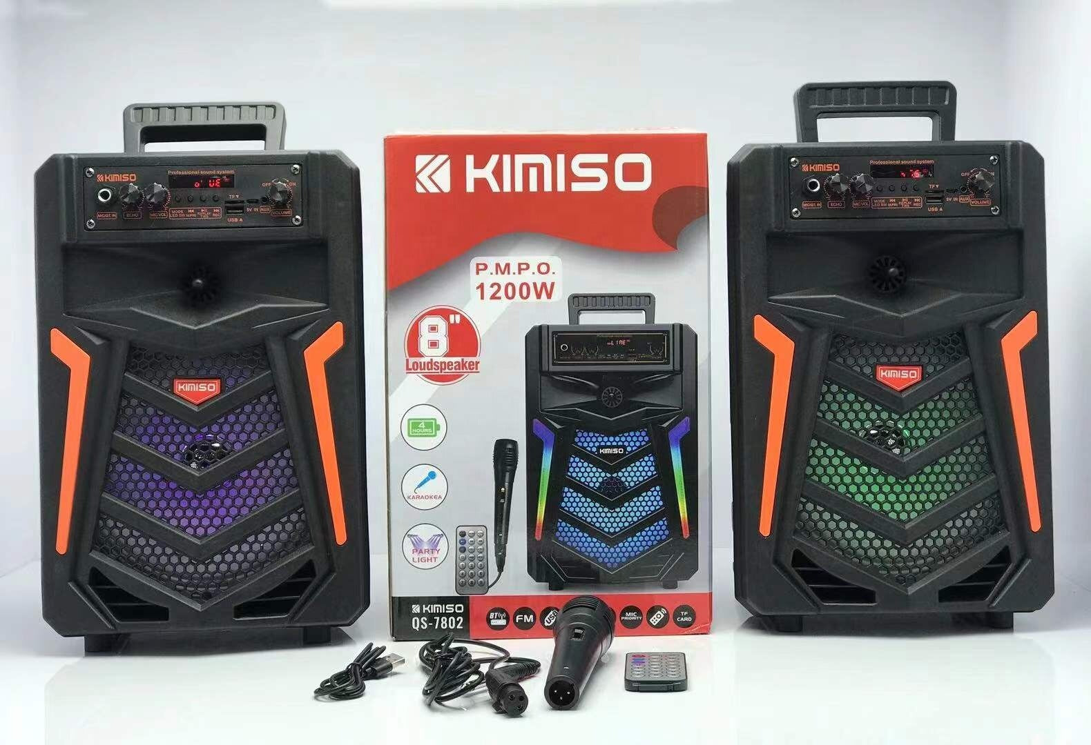 KIMISO  Good Quality 8 Inch Portable Big Speaker Loud Mobile Outdoor Portable Wireless Speaker