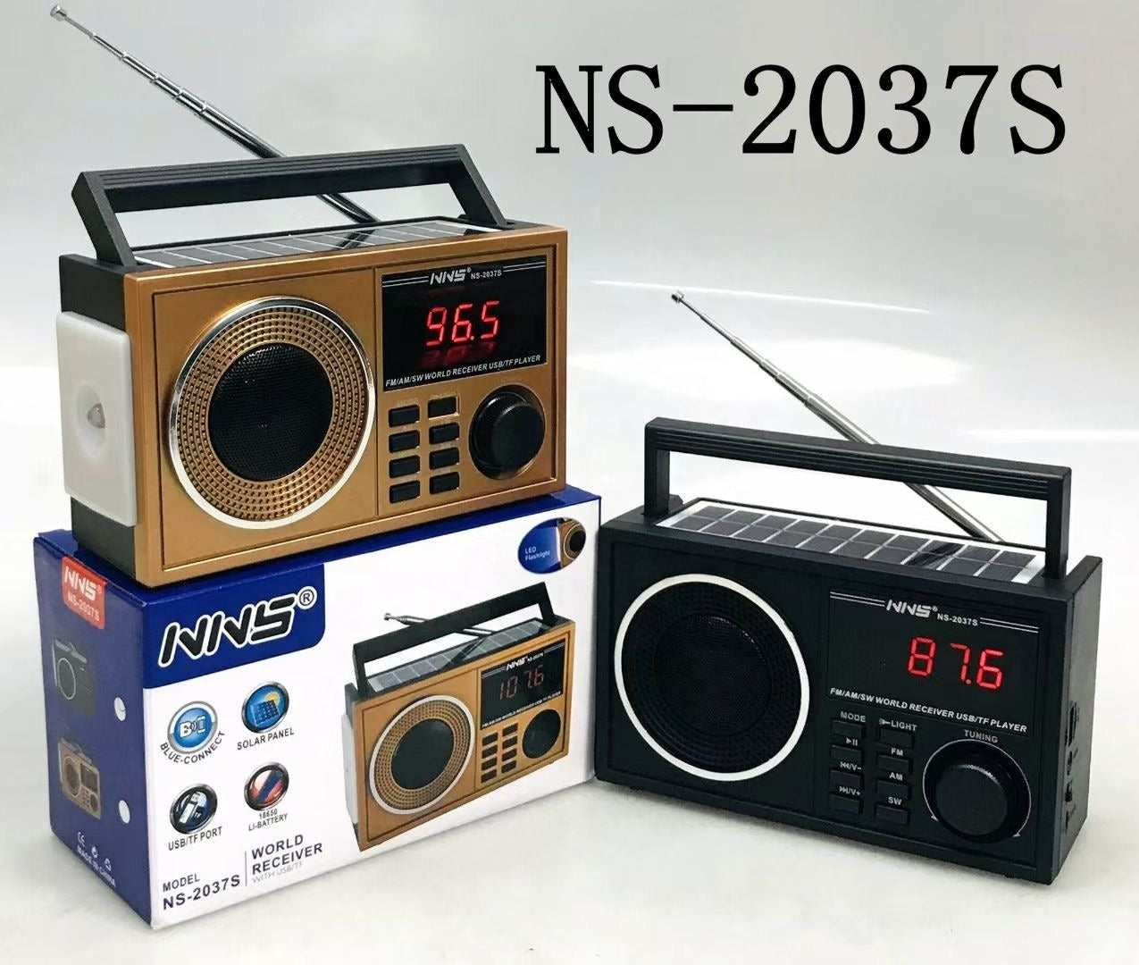 Am Fm Sw Radio Portable Speaker Torch Rechargeable and solar for outdoor indoor