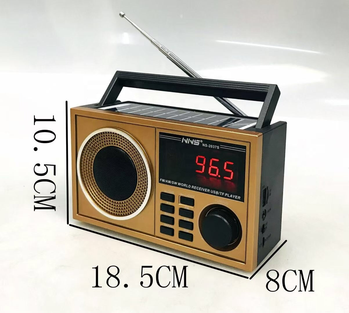 Am Fm Sw Radio Portable Speaker Torch Rechargeable and solar for outdoor indoor