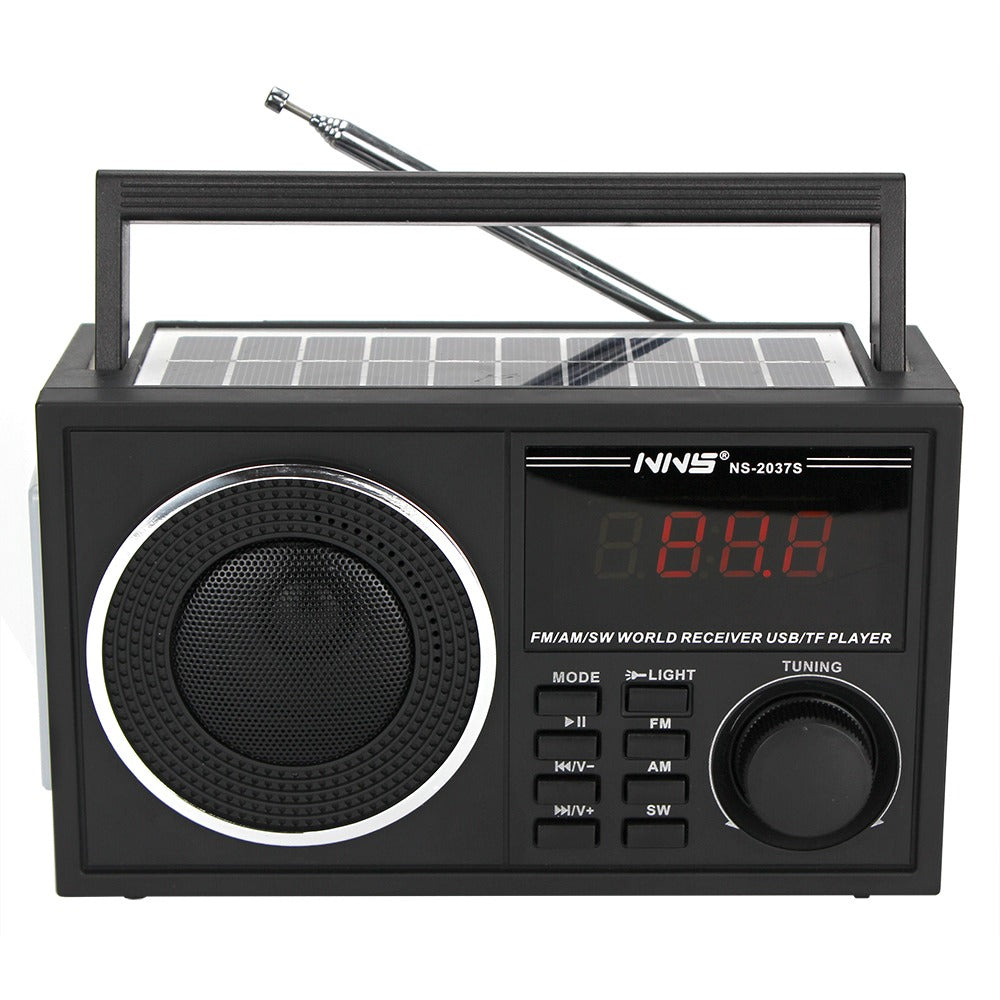 Am Fm Sw Radio Portable Speaker Torch Rechargeable and solar for outdoor indoor