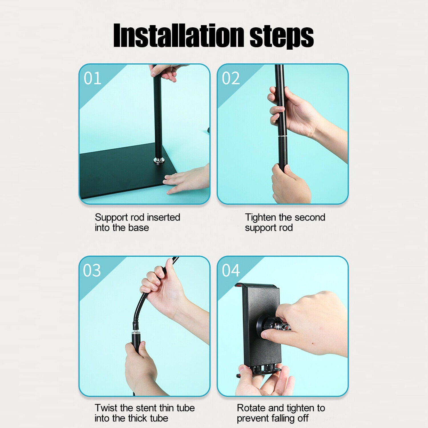 iTEQ Adjustable Iphone iPad Tablet Floor Stand Lazy Mount Holder Arm Bracket up to 9.7 inch ipad
