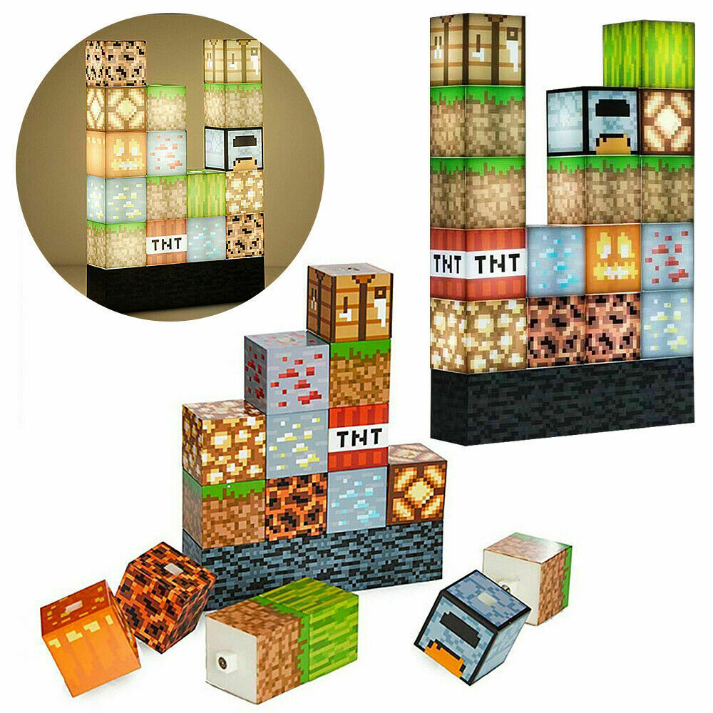 Minecraft Building Block Desk Lamp DIY Lamp Table Lamp Creative Toys For Gift