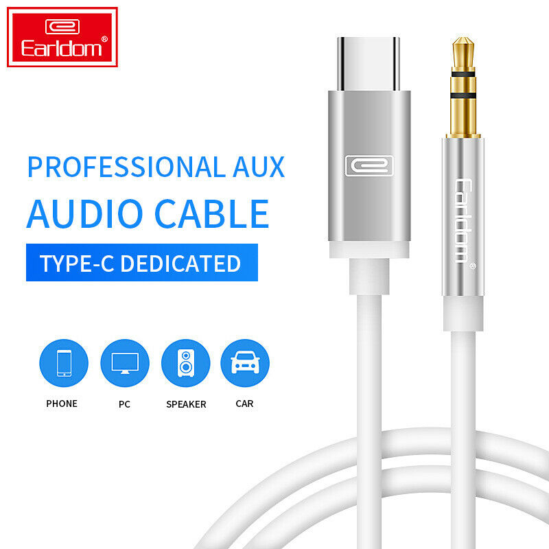 Earldom TYPE- C to 3.5mm Audio Aux Cable 3.5mm Male to USB-C Headphone Car Cable