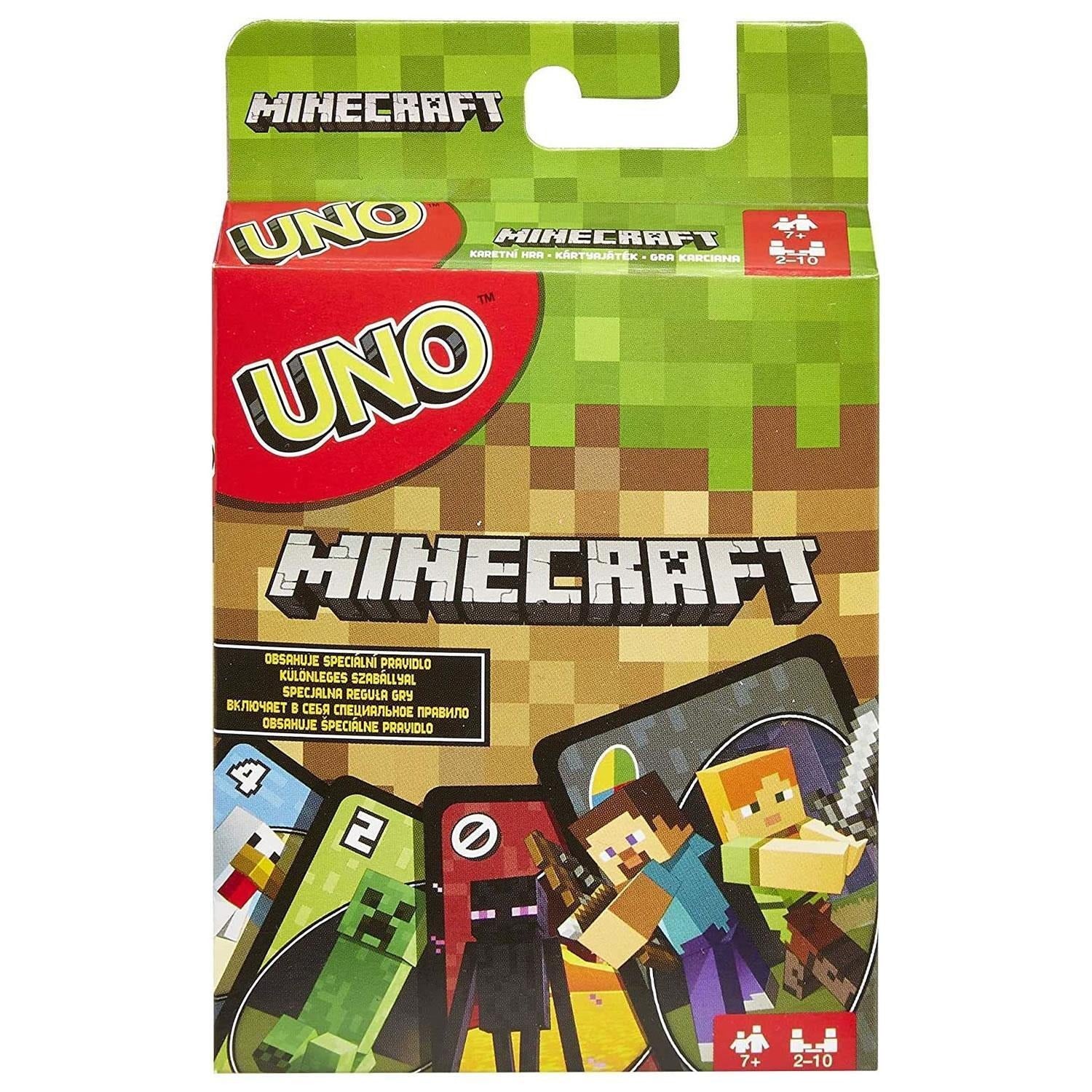 UNO Minecraft Card Game Mattel school holiday fun learning BRAIN TRAINING