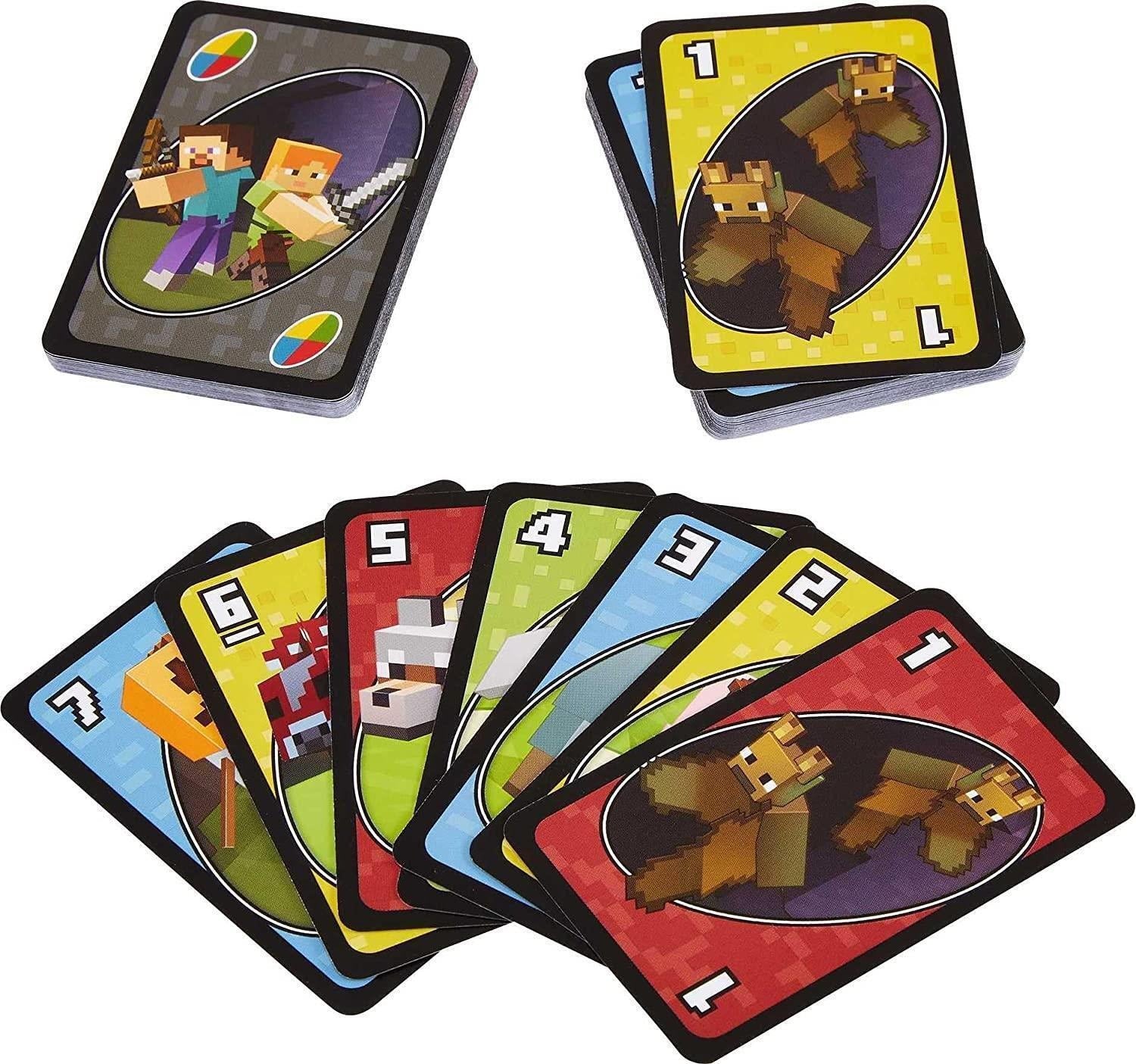 UNO Minecraft Card Game Mattel school holiday fun learning BRAIN TRAINING
