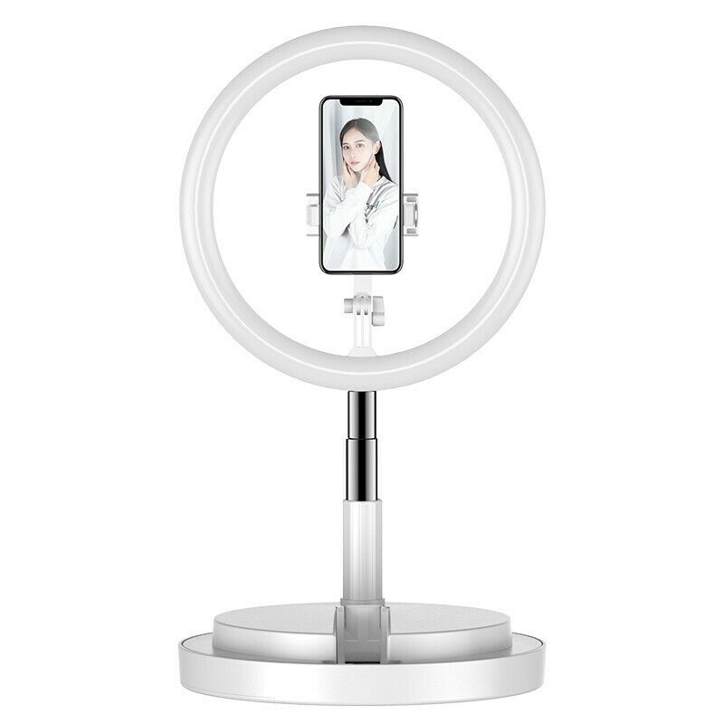 Ring Fill Light with Stand Phone Holder For Vlog Makeup Photographer StudioPremium Quality -white