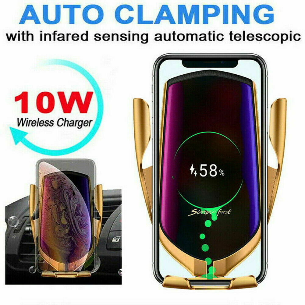 Qi Fast Charging Wireless Charger Car Mount Phone Automatic Clamping with Holder -VERSION 2
