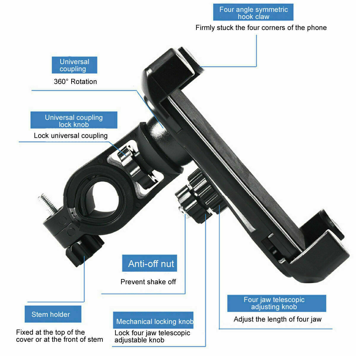 iTEQ Motorcycle Bicycle Bike MTB Handlebar Mount Holder Stand For Mobile Phone GPS